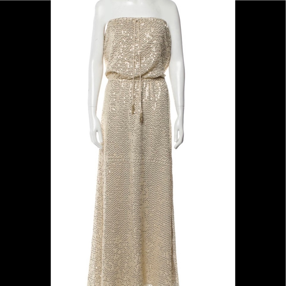 Calypso Gold Sequined Maxi dress